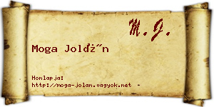 Moga Jolán névjegykártya