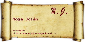 Moga Jolán névjegykártya